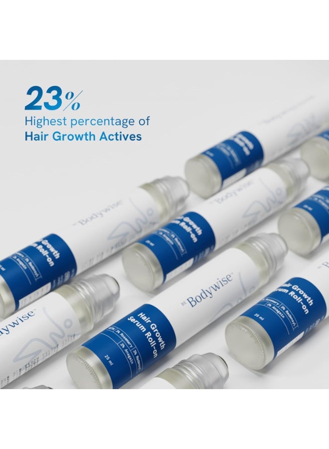 Bodywise Be Bodywise Rosemary Hair Growth Serum (Roll On) | 3% Redensyl & 2% Anagain | Hair fall control serum for Women & Men | Promotes Hair Growth & Stimulates Hair Follicles | For All Hair Types | 25ml - Image 4